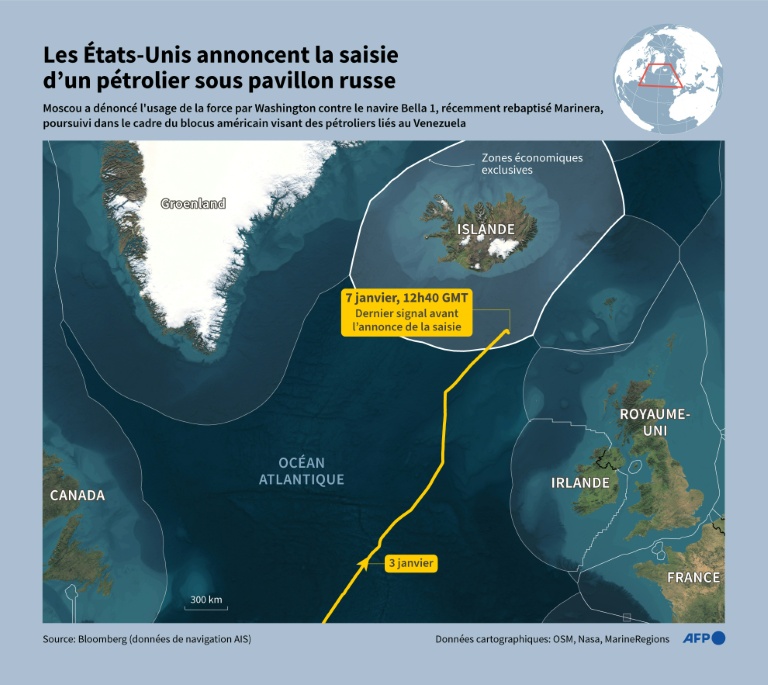 Les États-Unis annoncent la saisie d'un pétrolier sous pavillon russe 