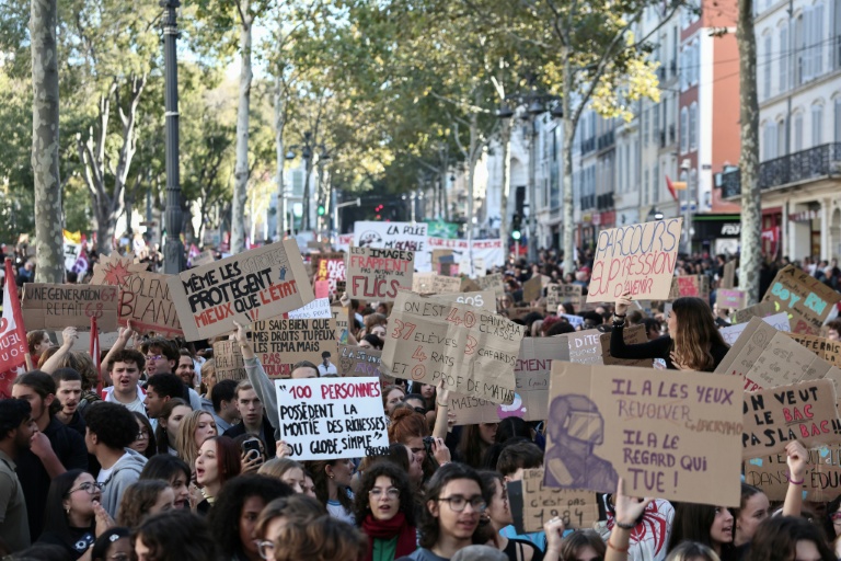 Manifestation à l'appel des organisations lycéennes à Marseille, le 13 octobre 2026