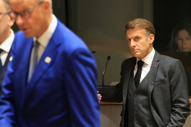 Le président français Emmanuel Macron à Bruxelles le 15 octobre 2026