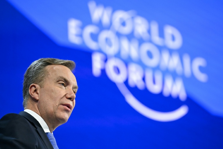 Le président et directeur général du Forum économique mondial, Börge Brende, à Davos, le 22 janvier 2026 en Suisse