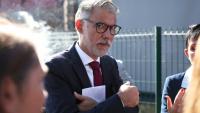 Olivier Faure, patron du PS et candidat à l'élection présidentielle, à Savigny-le-Temple, en Seine-et-marne, le 1er septembre 2026