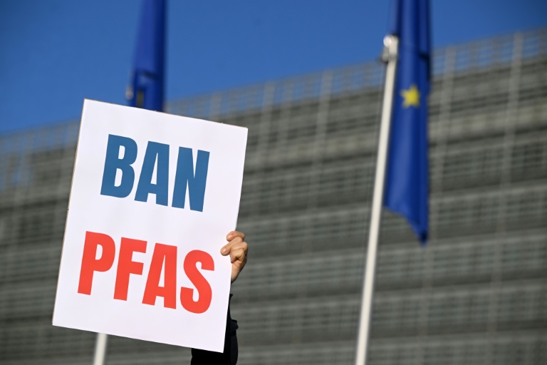 Une manifestation contre les PFAS, le 5 mars 2026 à Bruxelles