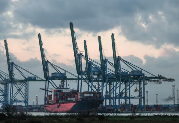 Le port de Marseille-Fos lors d'une grève de 24 heures des dockers, le 30 octobre 2026 dans les Bouches-du-Rhône