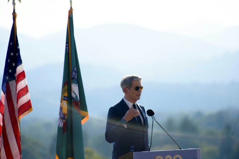 Scott Bessent, le ministre des finances américain, le 1er septembre 2026 à Asheville, en Caroline du Nord, aux Etats-Unis.