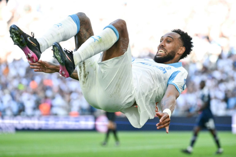L'attaquant marseillais Pierre-Emerick Aubameyang lors de la victoire de l'OM contre le Paris FC en Ligue 1 le 23 août 2025 au stade Vélodrome