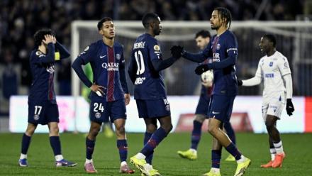 Les Parisiens s'imposent à Auxerre grâce à un but de  Bradley Barcola, sur un service d'Ousmane Dembélé, le 23 janvier 2026 