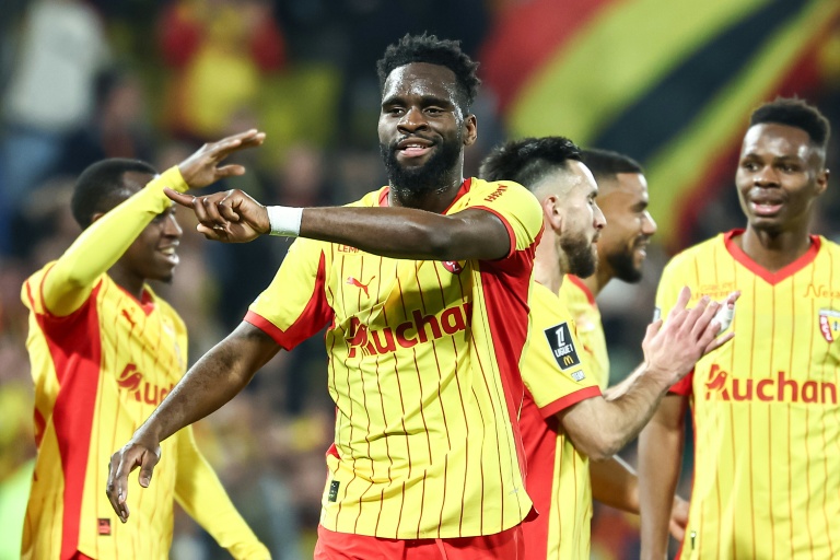 Odsonne Edouard lors de la victoire du RC Lens contre Angers au stade Bollaert en Ligue 1 le 20 mars 2026