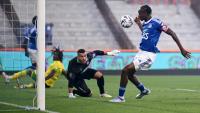 Emmanuel Emegha marque pour Strasbourg face à Nantes, le 24 août 2025 à La Meinau