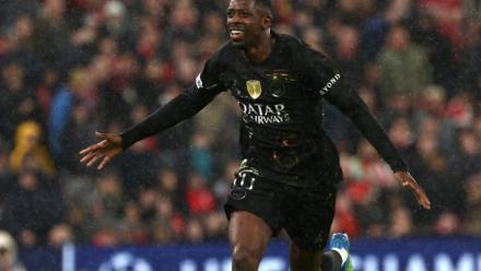 Ousmane Dembélé auteur du but de la victoire pour le PSG à Liverpool, le 14 avril 2026