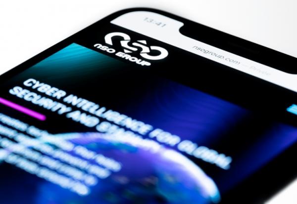 Le site web du groupe israélien NSO, propriétaire du logiciel espion "Pegasus", le 21 juillet 2021 à Paris