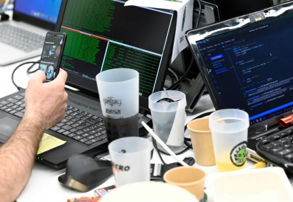Au cours d'une compétition autour de la sécurité informatique, à Rennes, le 1er avril 2022