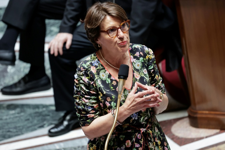 La ministre de l'Agriculture, Annie Genevard, lors de la séance des questions au gouvernement à l'Assemblée nationale, le 15 juillet 2026 à Paris