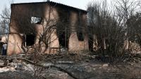 Maison brûlée à Cotignac après l'incendie dans le Var qui a parcouru 2.550 hectares dans le sud-est de la France le 22 juillet 2026