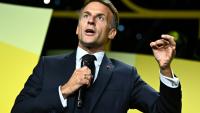 Le président français Emmanuel Macron à Paris le 8 octobre 2026