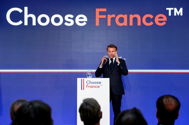 Le président français Emmanuel Macron s'exprime lors du sommet 