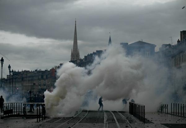 A Bordeaux, dans une zone interdite aux manifestations, le 24 octobre 2026
