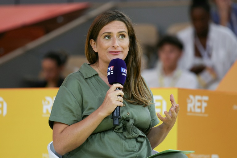 Marine Tondelier, candidate écologiste à l'élection présidentielle, à l'université d'été du Medef, Paris, le 27 août 2026