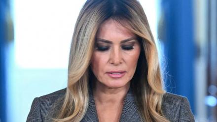 Melania Trump à la Maison Blanche le 9 avril 2026 à Washington, aux Etats-Unis