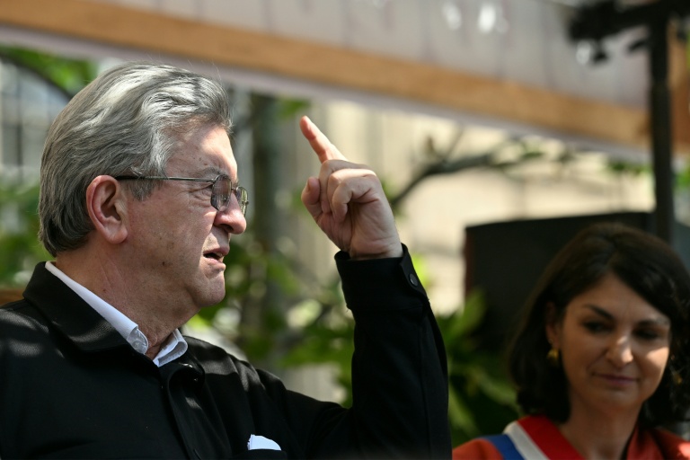Le leader de La France insoumise Jean-Luc Melenchon à Paris le 1er mai 2026