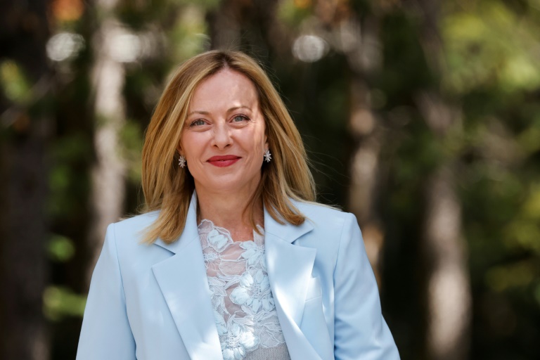 La Première ministre italienne Giorgia Meloni arrive au sommet du G7 à Kananaskis, au Canada, le 16 juin 2025