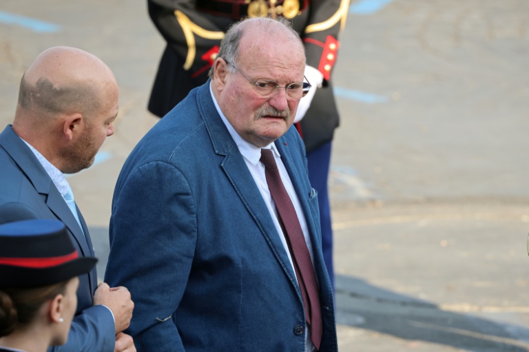 Michel Fournier, ministre délégué à la Ruralité, au défilé du 14-Juillet sur les Champs-Elysées à Paris, le 14 juillet 2026