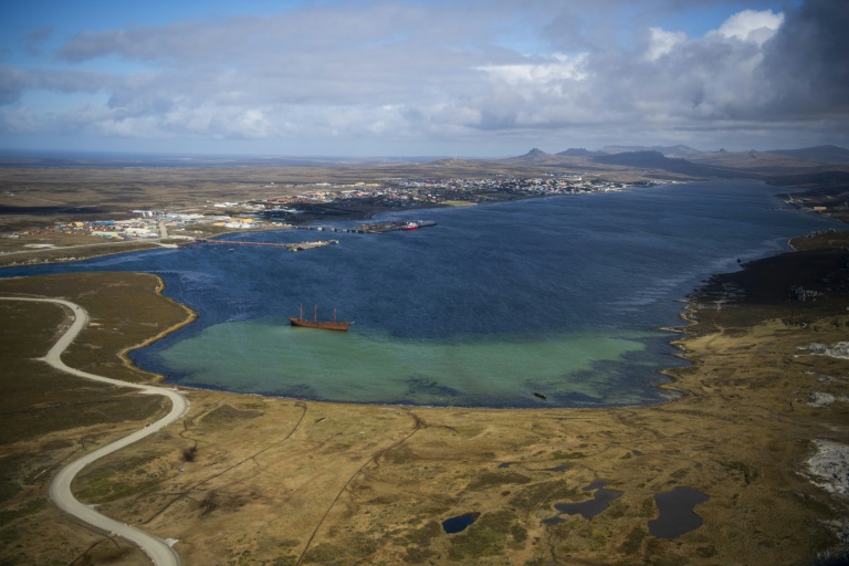 Vue aérienne des îles Malouines le 7 octobre 2019.