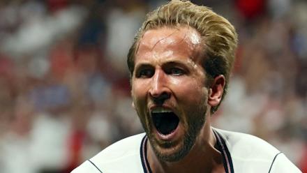 L'attaquant et capitaine anglais Harry Kane après son doublé qui qualifie pour les 8e de finale du Mondial l'Angleterre contre la RD Congo (2-1), le 1er juillet 2026 à Atlanta.