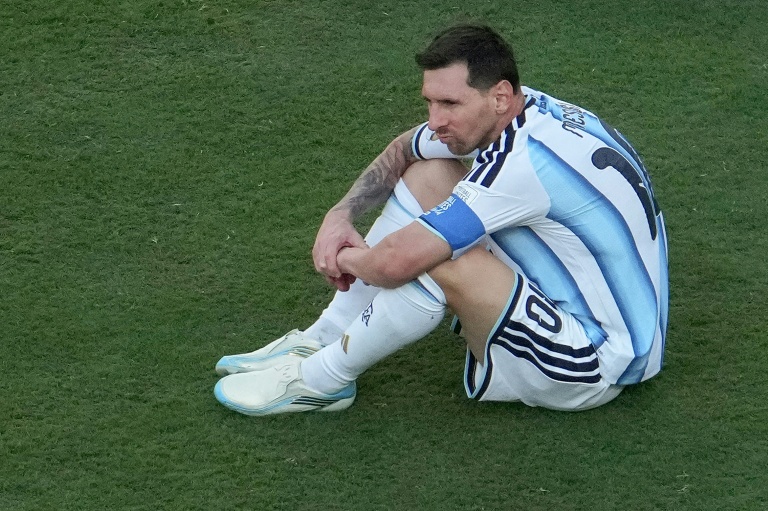 La déception de Lionel Messi battu en finale du Mondial avec l'Argentine face à l'Espagne, le 19 juillet 2026 à East Rutherford 