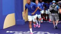L'équipe de France, emmenée par son capitaine Kylian Mbappé, avant le troisième match de poule des Bleus à la Coupe du monde, le 26 juin 2026 contre la Norvège, à Foxborough