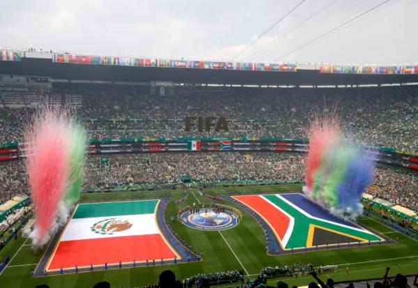 Le stade Azteca de Mexico juste avant le coup d'envoi du match d'ouverture de la Coupe du monde entre le Mexique et l'Afrique du Sud le 11 juin 2026
