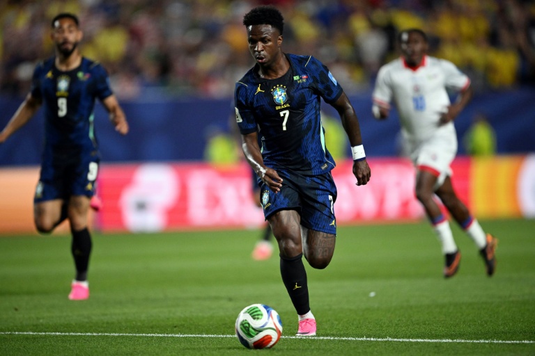 L'attaquant brésilien Vinicius Junior lors du match de du groupe C de la Coupe du monde 2026, opposant le Brésil à Haïti, à Philadelphie, le 19 juin 2026
