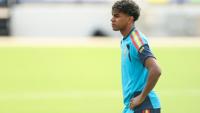 Lamine Yamal, l'attaquant de l'équipe d'Espagne, lors d'une séance d'entraînement, à Atlanta, le 20 juin 2026