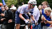 L'Américain Brandon McNulty, champion du monde de cyclisme sur route, pendant la course le 27 septembre 2026 à Montréal