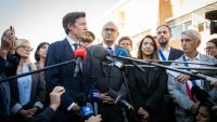 Les ministres de l'Education nationale Edouard Geffray et de l'Intérieur Laurent Nunez à  Aubagne, le 12 octobre 2026