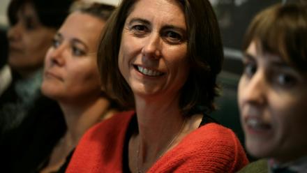 Laurence Ruffin, membre du parti Les Ecologistes, annonce sa candidature aux municipales de 2026 à Grenoble, à la tête d'une liste d'Union de la gauche écologiste et citoyenne, le 25 septembre 2025