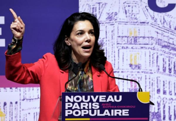 Sophia Chikirou, candidate LFI à la mairie de Paris, à son meeting au Cirque d'Hiver, le 30 janvier 2026