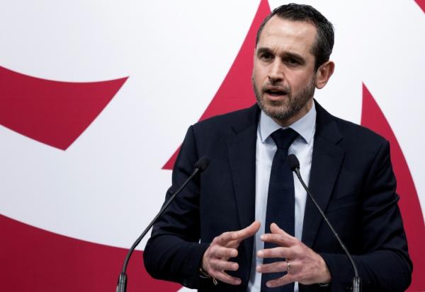 Le secrétaire général du PS Pierre Jouvet lors d'une conférence de presse à Paris, le 26 janvier 2026