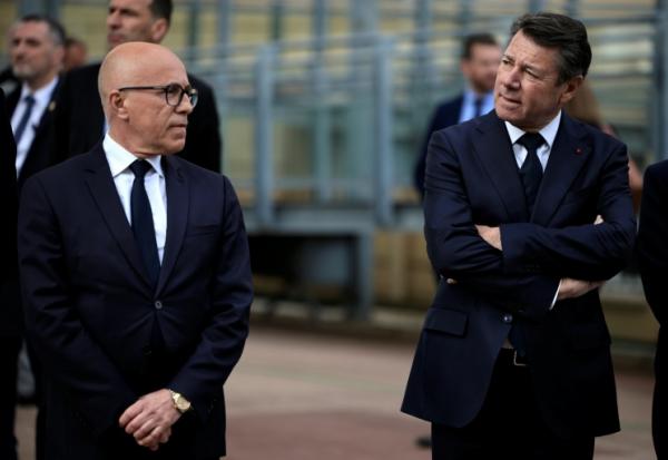 Éric Ciotti (gauche) et Christian Estrosi à Nice le 22 avril 2024