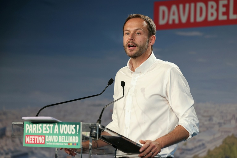 L'écologiste David Belliard en meeting à Paris le 23 juin 2025