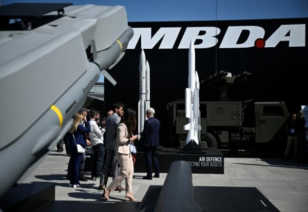 Des équipements militaires du missilier européen MBDA présenté au salon du Bourget, le 18 juin 2025