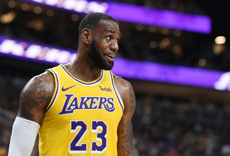 LeBron James avec les Los Angeles Lakers à Las Vegas le 10 octobre 2018