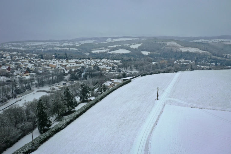 Manteau de neige à Thury-Harcourt-le-Hom (Normandie), le 5 janvier 2026