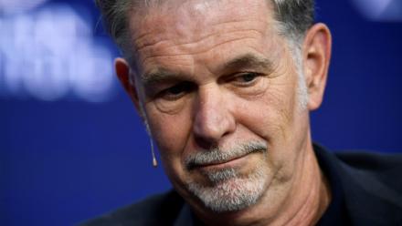 Le co-fondateur de Netflix Reed Hastings à la Milken Institute Global Conference le 18 octobre 2021