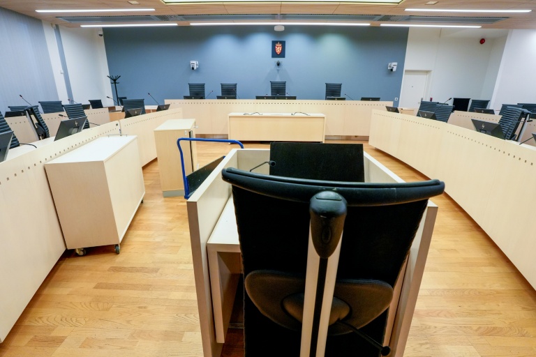 La salle d'audience numéro 250 du tribunal d'Oslo, où se déroule le procès pour viols et maltraitances de Marius Borg Høiby, le 2 février 2026