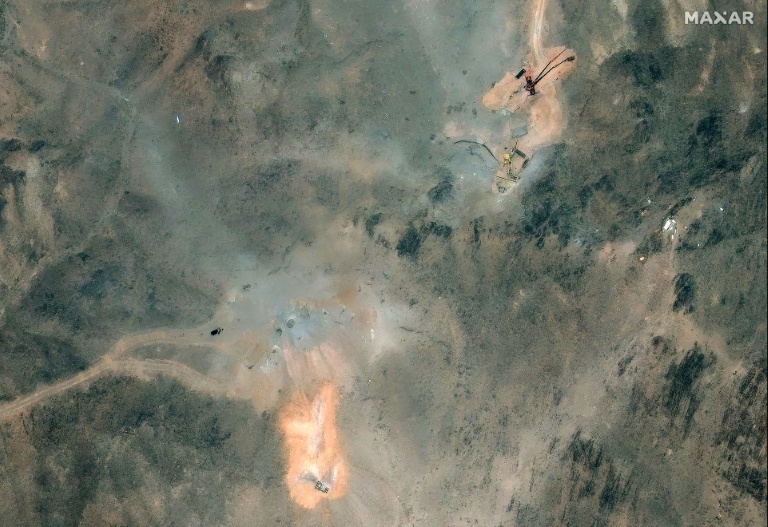 Image satellite fournie par Maxar Technologies le 1er juillet 2025 montrant le site nucléaire iranien de  Fordo, au sud de Téhéran, visé par des frappes américaines le 22 juin