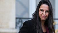 La ministre des Outre-mer, Naïma Moutchou  à sa sortie de l'Elysée le 22 octobre 2025.