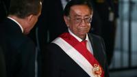 Le nouveau président par intérim du Pérou, José Maria Balcazar, après son élection au Congrès national à Lima, le 18 février 2026