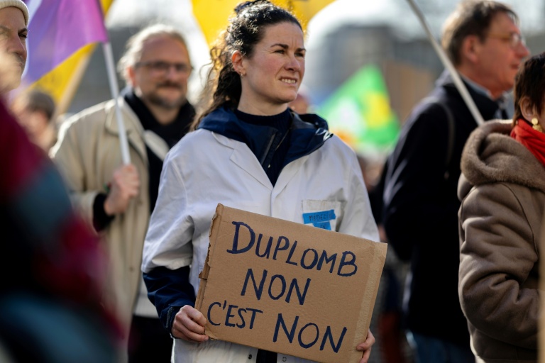 Manifestation contre la loi Duplomb, le 7 février 2026 à Brest, dans le Finistère