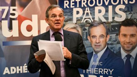 Le candidat RN aux municipales 2026 dans la capitale, Thierry Mariani, à Paris le 12 décembre 2025 