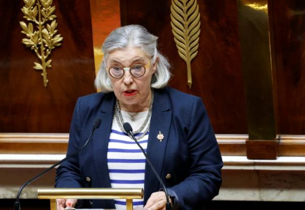 La députée Ensemble pour la République (EPR, macroniste) Nicole Dubré-Chirat, à l'Assemblée nationale, à Paris, le 12 mai 2025